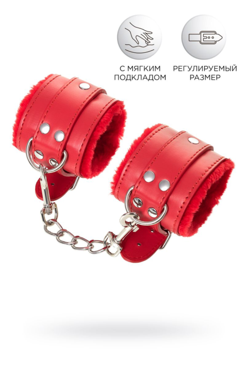 Красные наручники Anonymo из искусственной кожи - 1