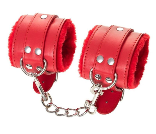 Красные наручники Anonymo из искусственной кожи - 0