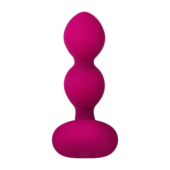 Розовые анальные шарики с вибрацией и расширением Bubble Butt - 12,3 см. - 3