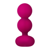 Розовые анальные шарики с вибрацией и расширением Bubble Butt - 12,3 см. - 4