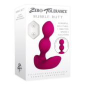 Розовые анальные шарики с вибрацией и расширением Bubble Butt - 12,3 см. - 6