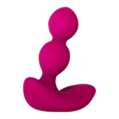 Розовые анальные шарики с вибрацией и расширением Bubble Butt - 12,3 см. - 0