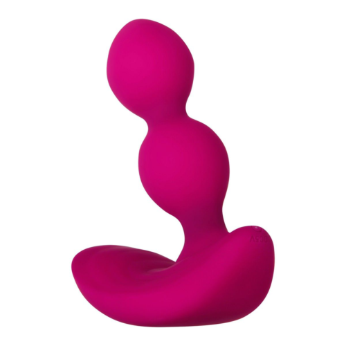Розовые анальные шарики с вибрацией и расширением Bubble Butt - 12,3 см. - 2