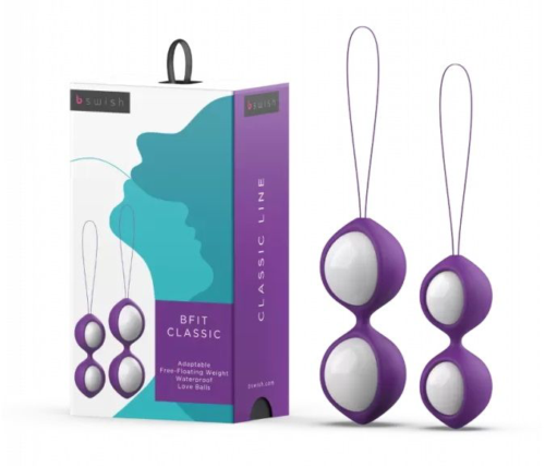 Фиолетово-белые вагинальные шарики Bfit Classic - 2