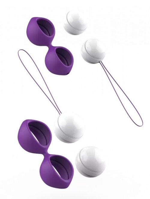 Фиолетово-белые вагинальные шарики Bfit Classic - 4