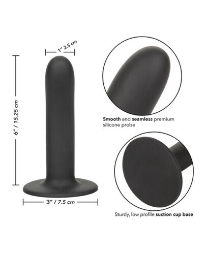 Черный анальный стимулятор Silicone Smooth Probe - 15,25 см. - 3