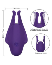 Фиолетовые виброзажимы для сосков Nipple Play Rechargeable Nipplettes - 3