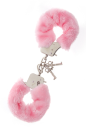 Металлические наручники с розовой меховой опушкой METAL HANDCUFF WITH PLUSH PINK - 0