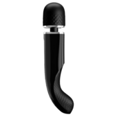 Черный мощный жезловый вибратор с изогнутой ручкой Charming Massager - 24 см. - 3