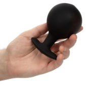 Черная расширяющаяся анальная пробка Weighted Silicone Inflatable Plug Large - 8,25 см. - 5