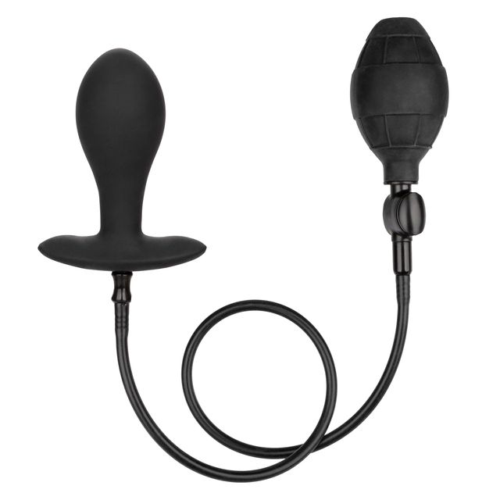 Черная расширяющаяся анальная пробка Weighted Silicone Inflatable Plug Large - 8,25 см. - 0