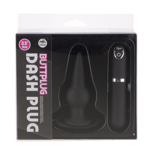 Черная вибровтулка Dash Butt Plug With Mini Controller III - 9 см. - 1