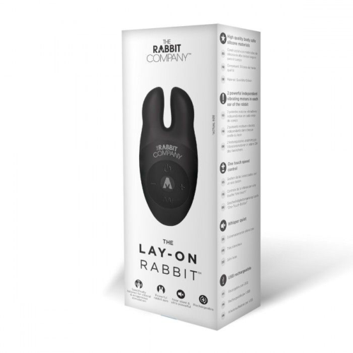 Черный вибростимулятор с ушками The Lay-on Rabbit - 3