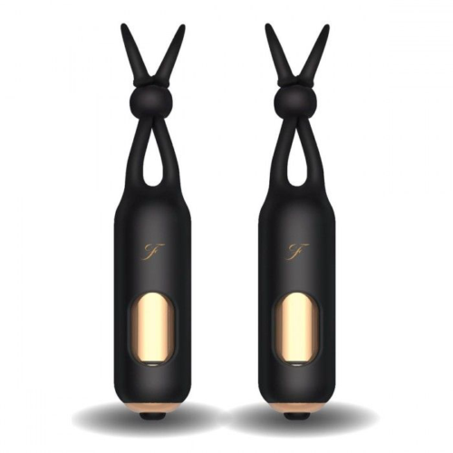 Черные вибростимуляторы для массажа сосков Vibrating Nipple Stimulators - 0