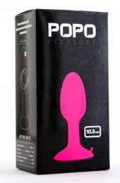 Розовая пробка POPO Pleasure со встроенным вовнутрь стальным шариком - 10,5 см. - 0