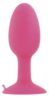 Розовая пробка POPO Pleasure со встроенным вовнутрь стальным шариком - 10,5 см. - 1