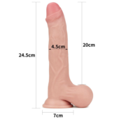 Телесный фаллоимитатор Sliding Skin Dual Layer Dong - 24,5 см. - 3