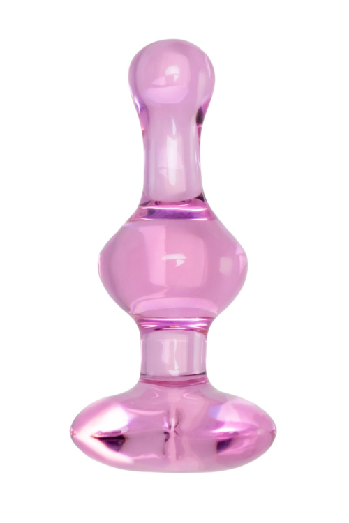 Розовая фигурная анальная втулка - 9,8 см. - 0