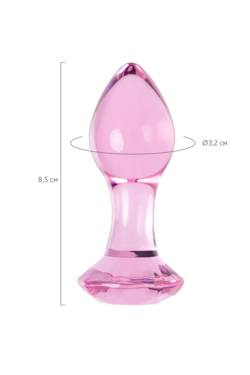 Розовая анальная втулка из стекла - 8,5 см. - 6
