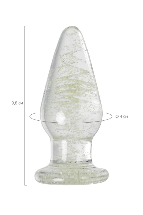Прозрачная, светящаяся в темноте анальная втулка - 9,8 см. - 5