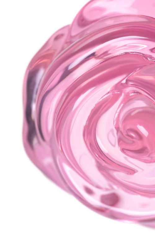 Розовая анальная втулка из стекла - 12,6 см. - 6
