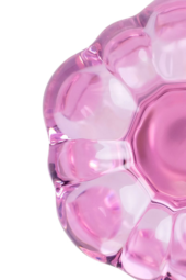 Розовая анальная втулка из стекла - 8,3 см. - 7