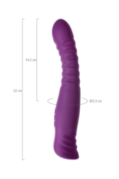 Фиолетовый гибкий вибратор Lupin с ребрышками - 22 см. - 10