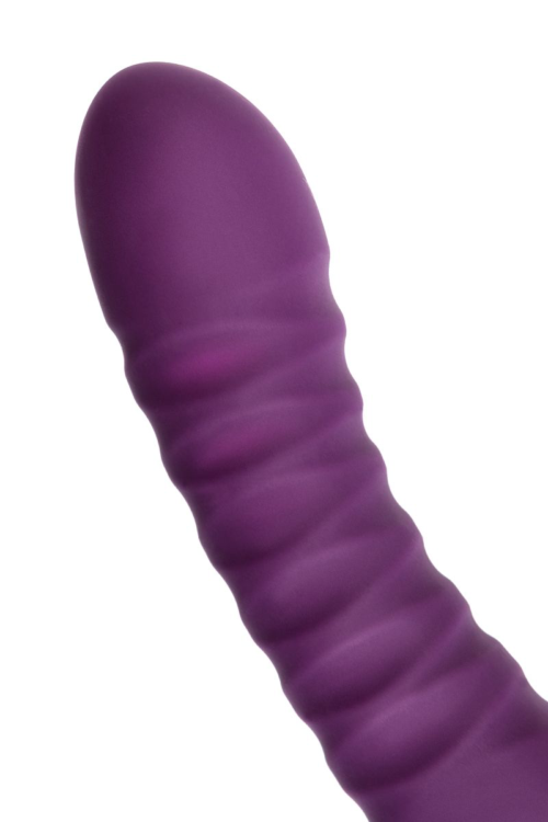 Фиолетовый гибкий вибратор Lupin с ребрышками - 22 см. - 12