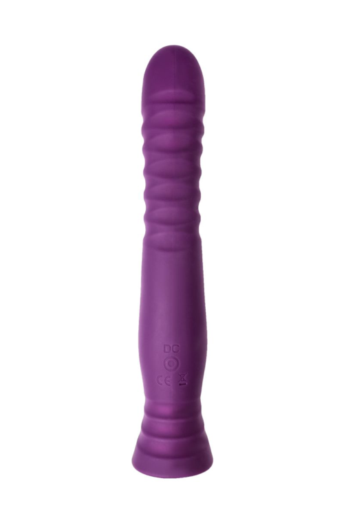 Фиолетовый гибкий вибратор Lupin с ребрышками - 22 см. - 3