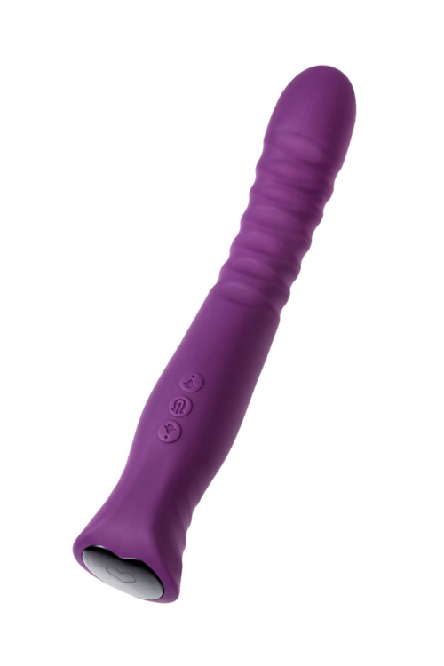 Фиолетовый гибкий вибратор Lupin с ребрышками - 22 см. - 4