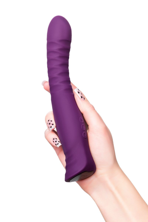Фиолетовый гибкий вибратор Lupin с ребрышками - 22 см. - 6