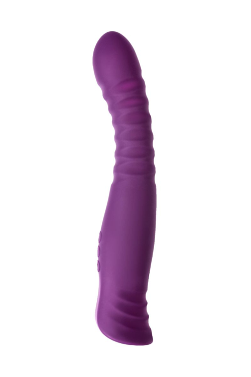 Фиолетовый гибкий вибратор Lupin с ребрышками - 22 см. - 0