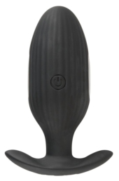 Черная анальная втулка с вибрацией и электростимуляцией Vibrating E-Stim Butt Plug - 9,2 см. - 1