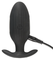Черная анальная втулка с вибрацией и электростимуляцией Vibrating E-Stim Butt Plug - 9,2 см. - 6