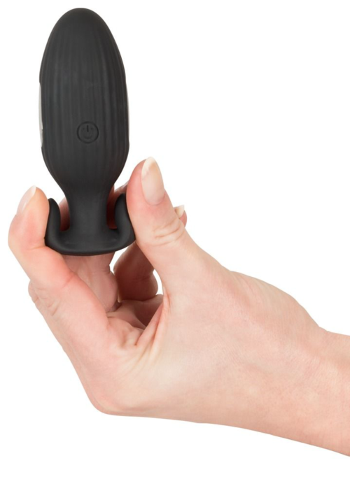 Черная анальная втулка с вибрацией и электростимуляцией Vibrating E-Stim Butt Plug - 9,2 см. - 5
