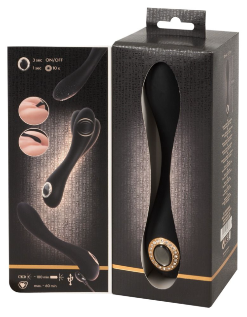 Черный элегантный вибратор Cleopatra G-Spot Vibrator - 19,7 см. - 6