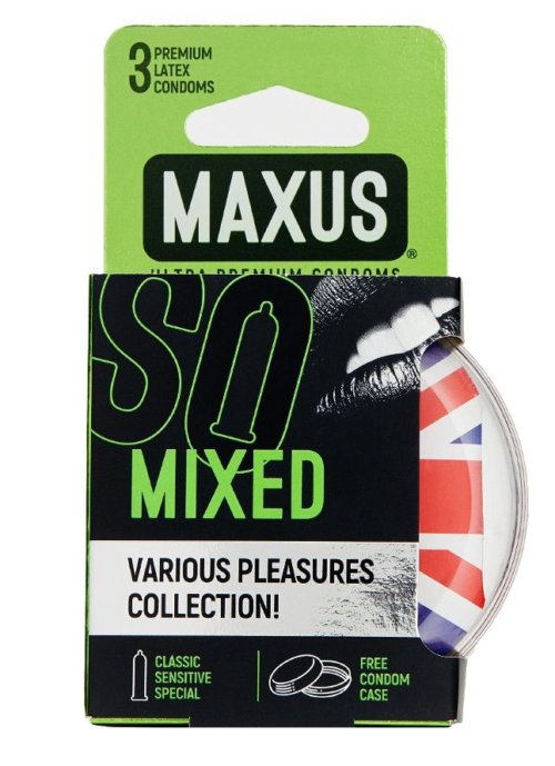 Презервативы в пластиковом кейсе MAXUS AIR Mixed - 3 шт. - 0