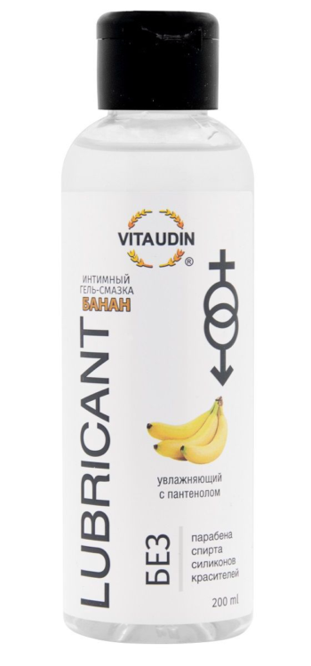 Интимный гель-смазка на водной основе VITA UDIN с ароматом банана - 200 мл.