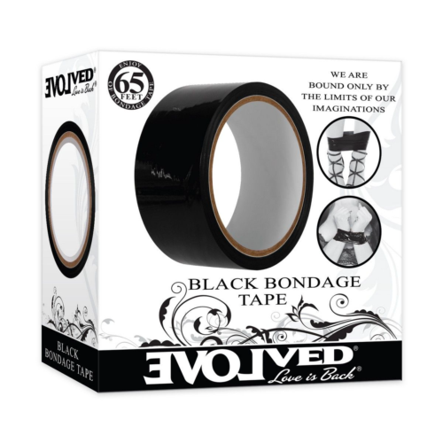 Черная лента для бондажа Black Bondage Tape - 20 м. - 5