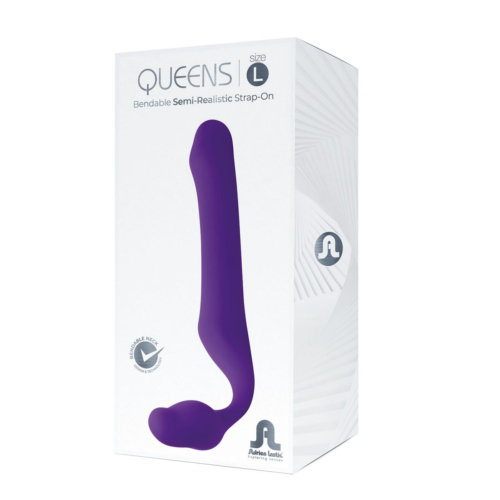 Фиолетовый безремневой страпон Queens L - 1