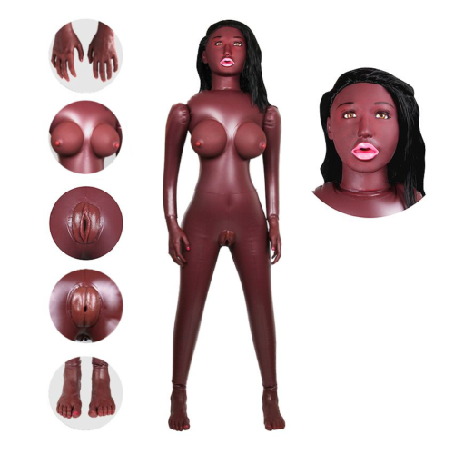 Темнокожая надувная секс-кукла с вибрацией Лионелла - 3
