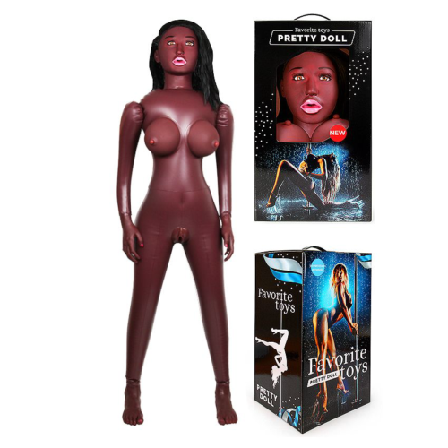 Темнокожая надувная секс-кукла с вибрацией Лионелла - 4
