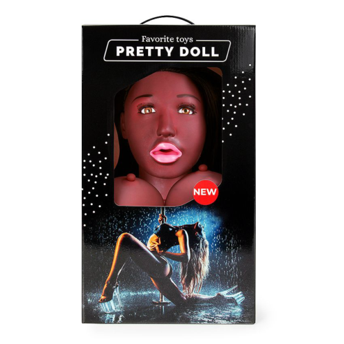 Темнокожая надувная секс-кукла с вибрацией Лионелла - 0