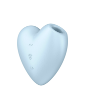 Голубой вибромассажер Cutie Heart с вакуум-волновой стимуляцией - 4