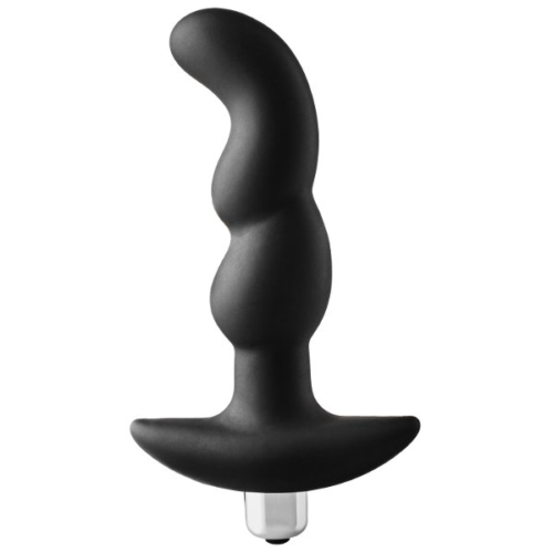 Черная вибропробка для простаты FantASStic Vibrating Prostate Plug - 14,5 см. - 0