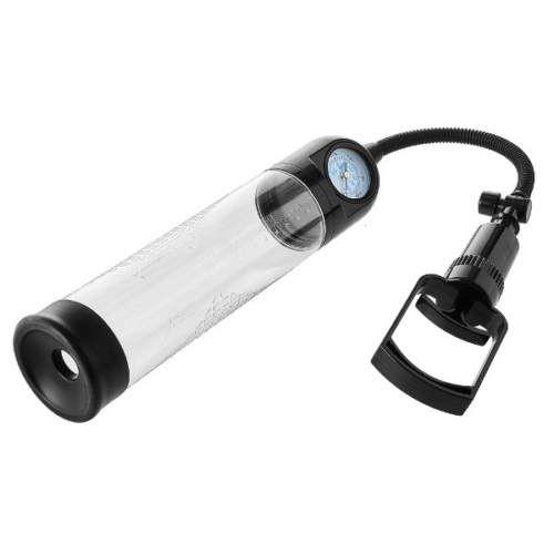Прозрачная вакуумная помпа с манометром Deluxe Penis Pump - 3