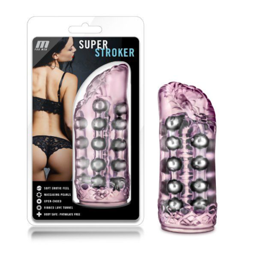Розовый мастурбатор-вагина со стимулирующими бусинами Super Stroker - 1