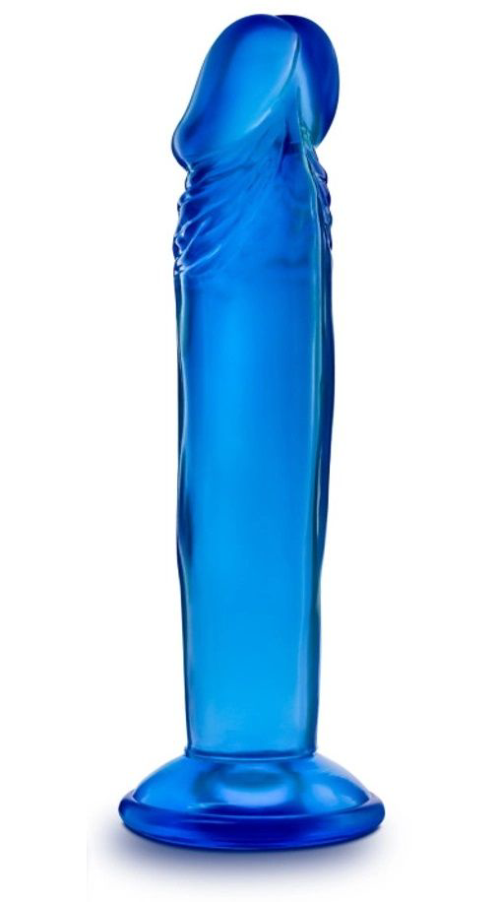 Синий анальный фаллоимитатор Sweet N Small 6 Inch Dildo With Suction Cup - 16,5 см. - 0