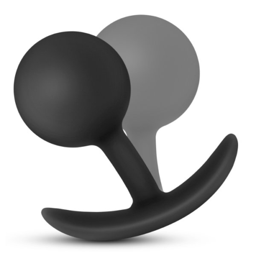 Черная анальная пробка Silicone Vibra Plug - 8,9 см. - 3