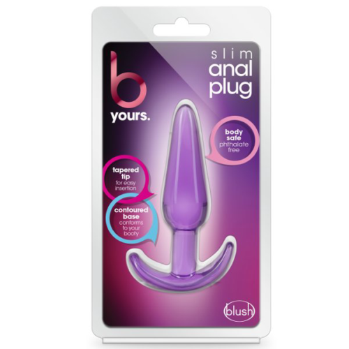 Фиолетовая анальная пробка в форме якоря Slim Anal Plug - 10,8 см. - 1